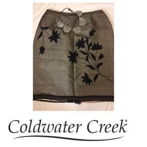 🌹Plus Size Coldwater Creek 💯 Silk Lined Size 14 Delicate Romantic Desk to Dinner